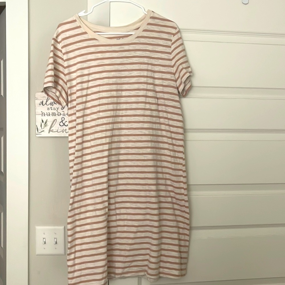 Striped tan and white dress from Target